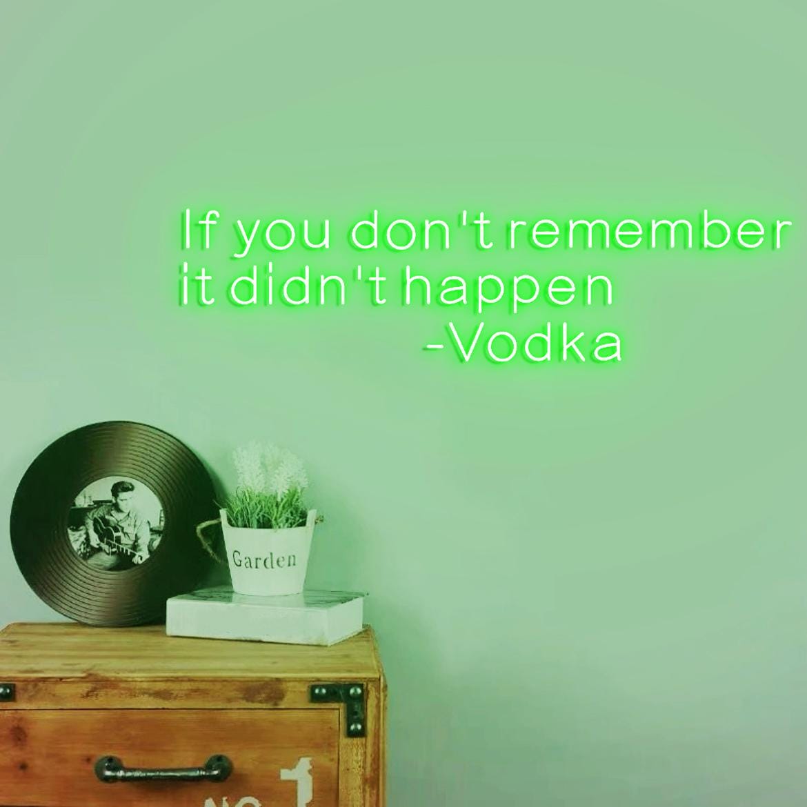If you don't remember it didn't happen Vodka Custom Neon Sign for Vodka Wall, Vodka Room Personalized Neon Sign, Vodka Red LED Light Source