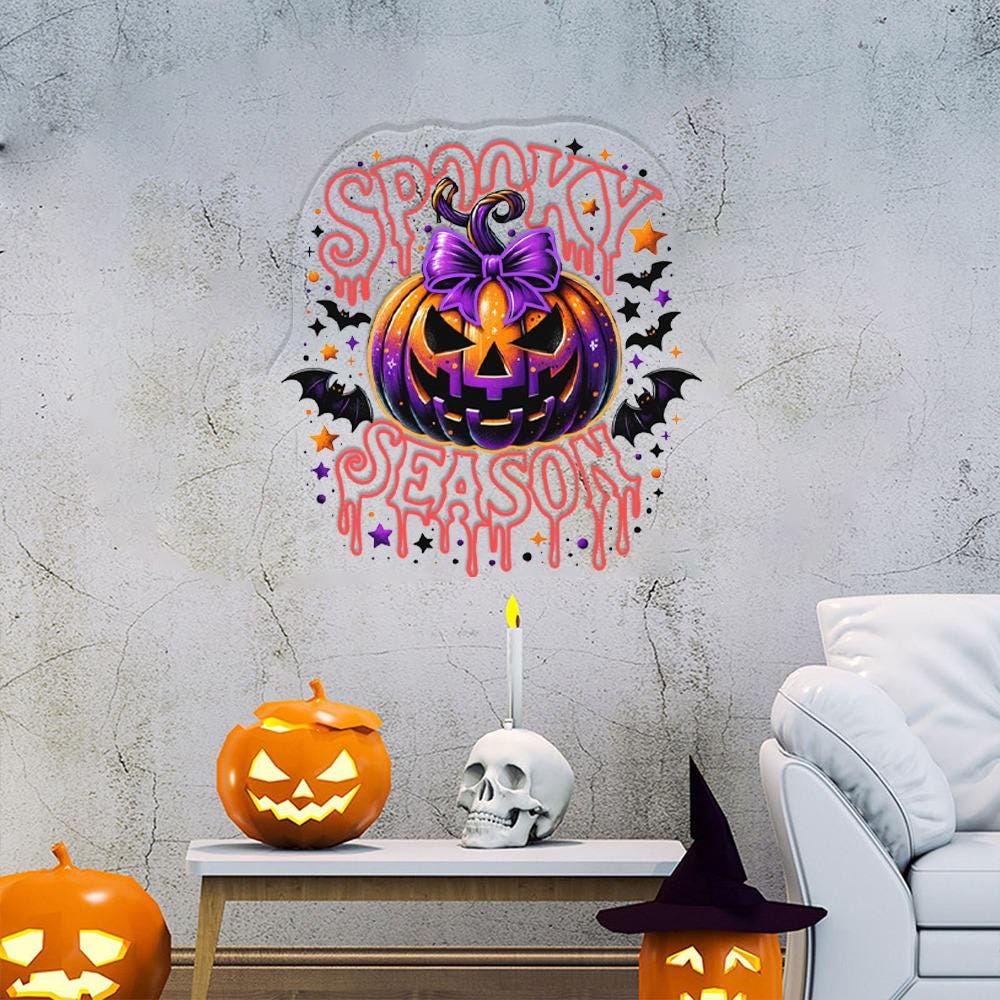 Spooky Season Neon Sign Gifts, Funny Pumpkin Neon Sign, Ghost Neon Led, Spooky Season Gifts, Halloween Party Neon Sign, Fall Ghost Neon Gift