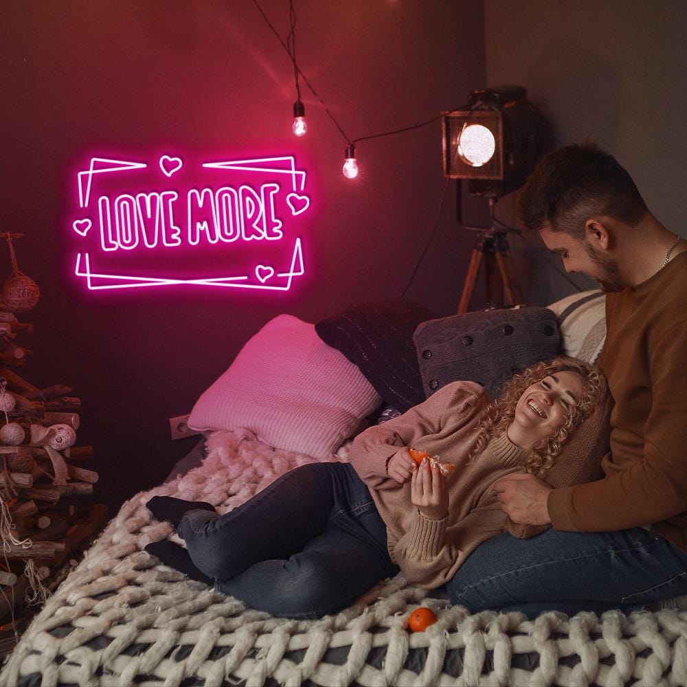 Love More Neon Sign, Love Valentines Neon, Valentine's Day Neon Sign, Valentines Day Gifts Neon Sign, Valentine Neon, Happy Valentines Day