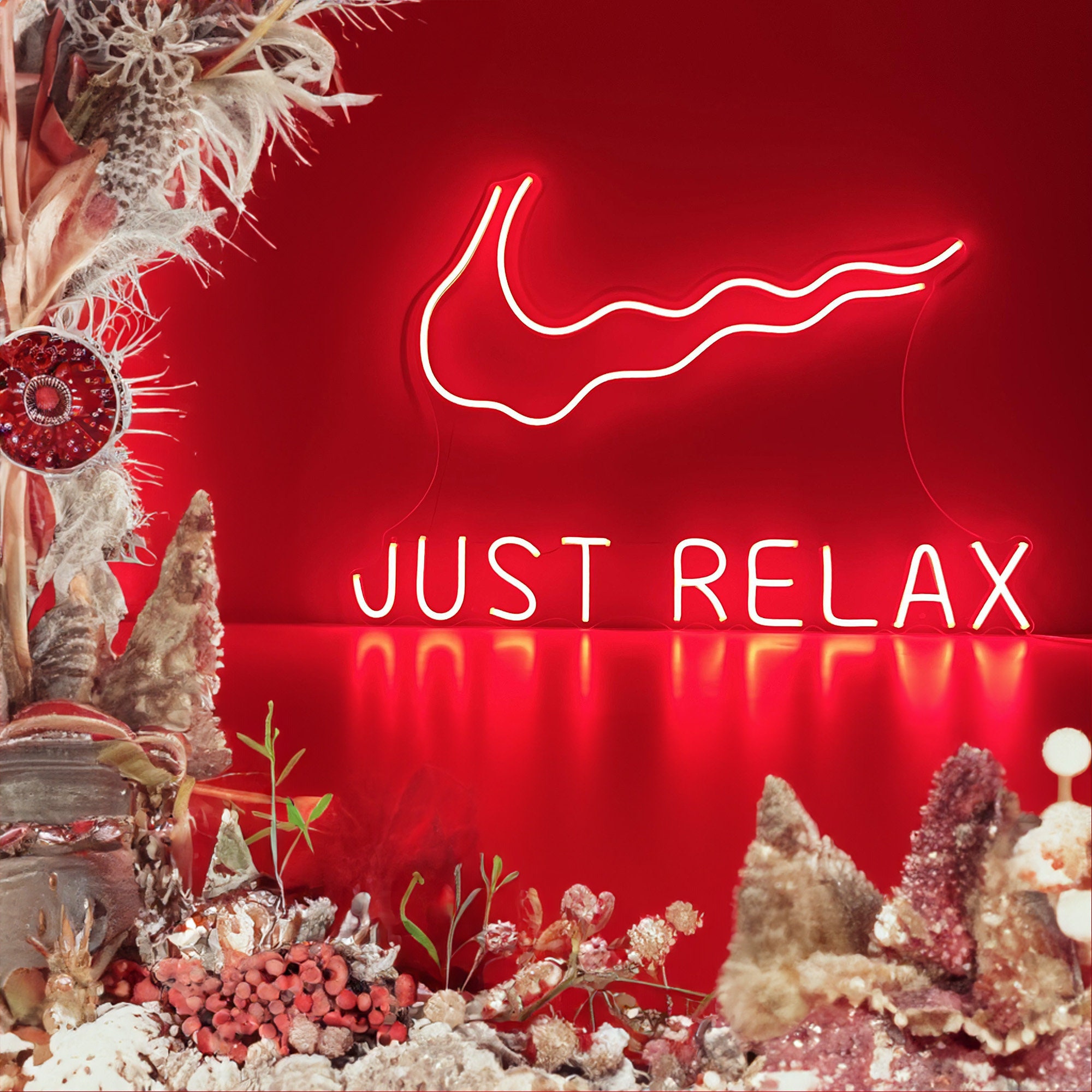 Just Relax Neon Sign Led Light Home Decor Wall Mural Store Bar Banner Acrylic Office Party Pub Club Decoration Shop Window Aesthetic Room 3D