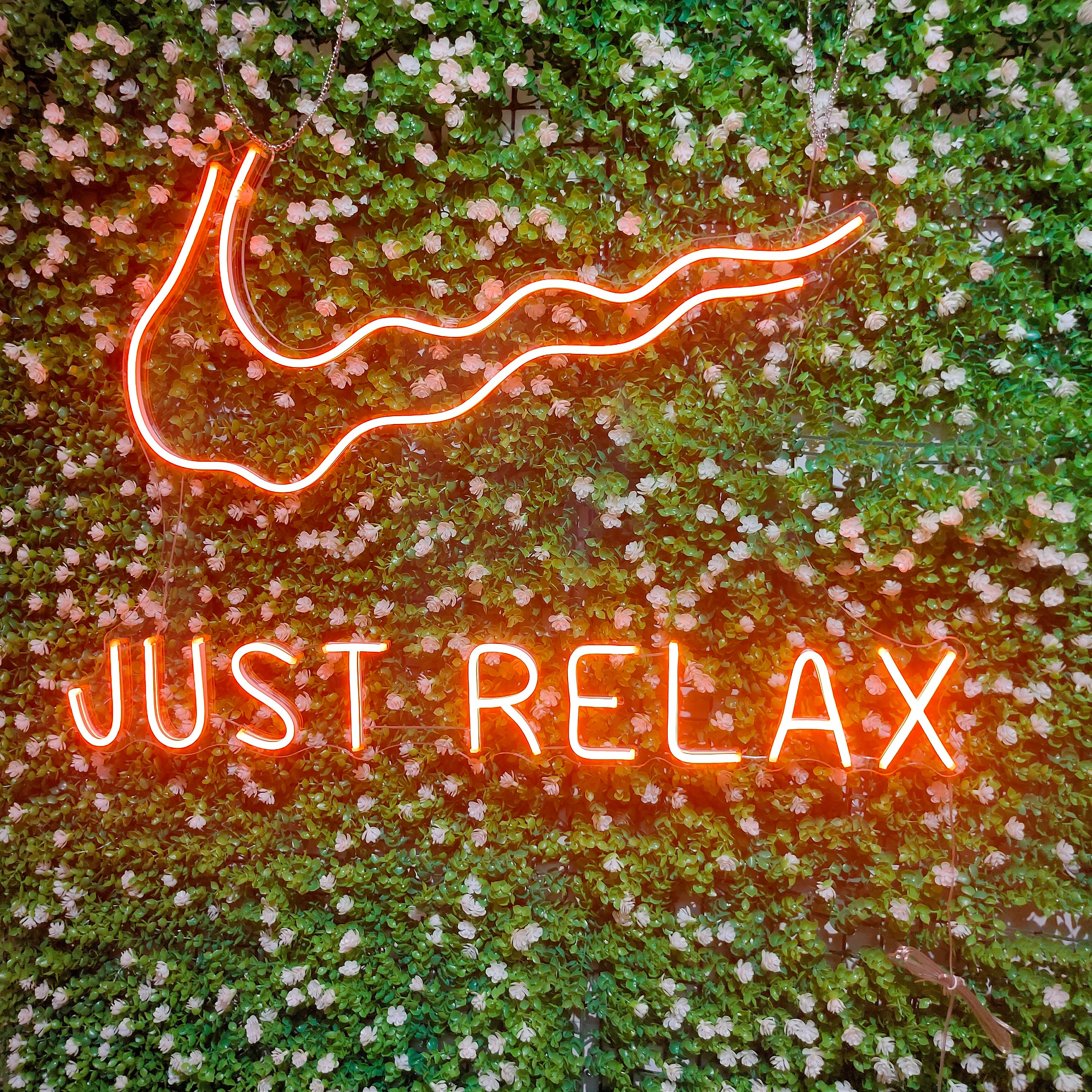 Just Relax Neon Sign Led Light Home Decor Wall Mural Store Bar Banner Acrylic Office Party Pub Club Decoration Shop Window Aesthetic Room 3D