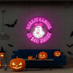 Breast Cancer is Boo Sheet Neon Sign Gifts, Breast Cancer Neon Led, Breast Cancer Awareness Neon, Halloween Pink Ghost, Spooky Season Neon