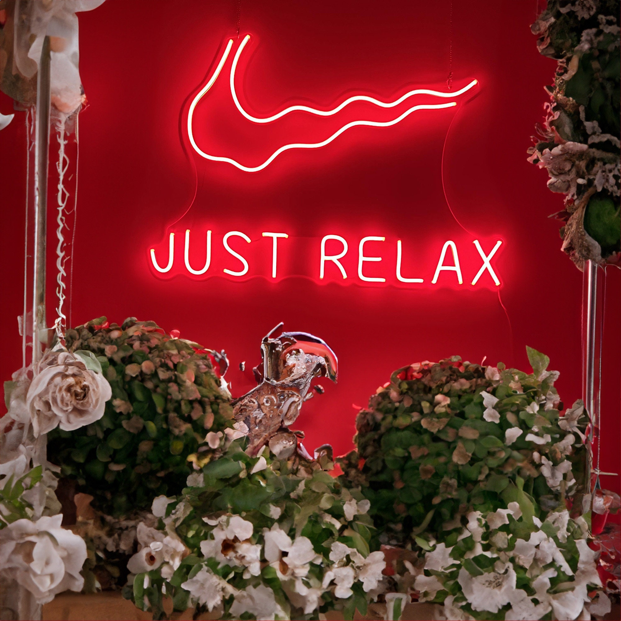 Just Relax Neon Sign Led Light Home Decor Wall Mural Store Bar Banner Acrylic Office Party Pub Club Decoration Shop Window Aesthetic Room 3D