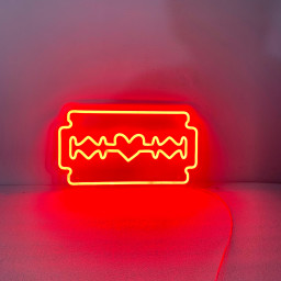 Razor Blade Neon Light, Neon Sign Light Decor, Barber Shop Neon Sign, Shaving Razor Bedroom Neon Lights, Razor Blade Wall Decoration