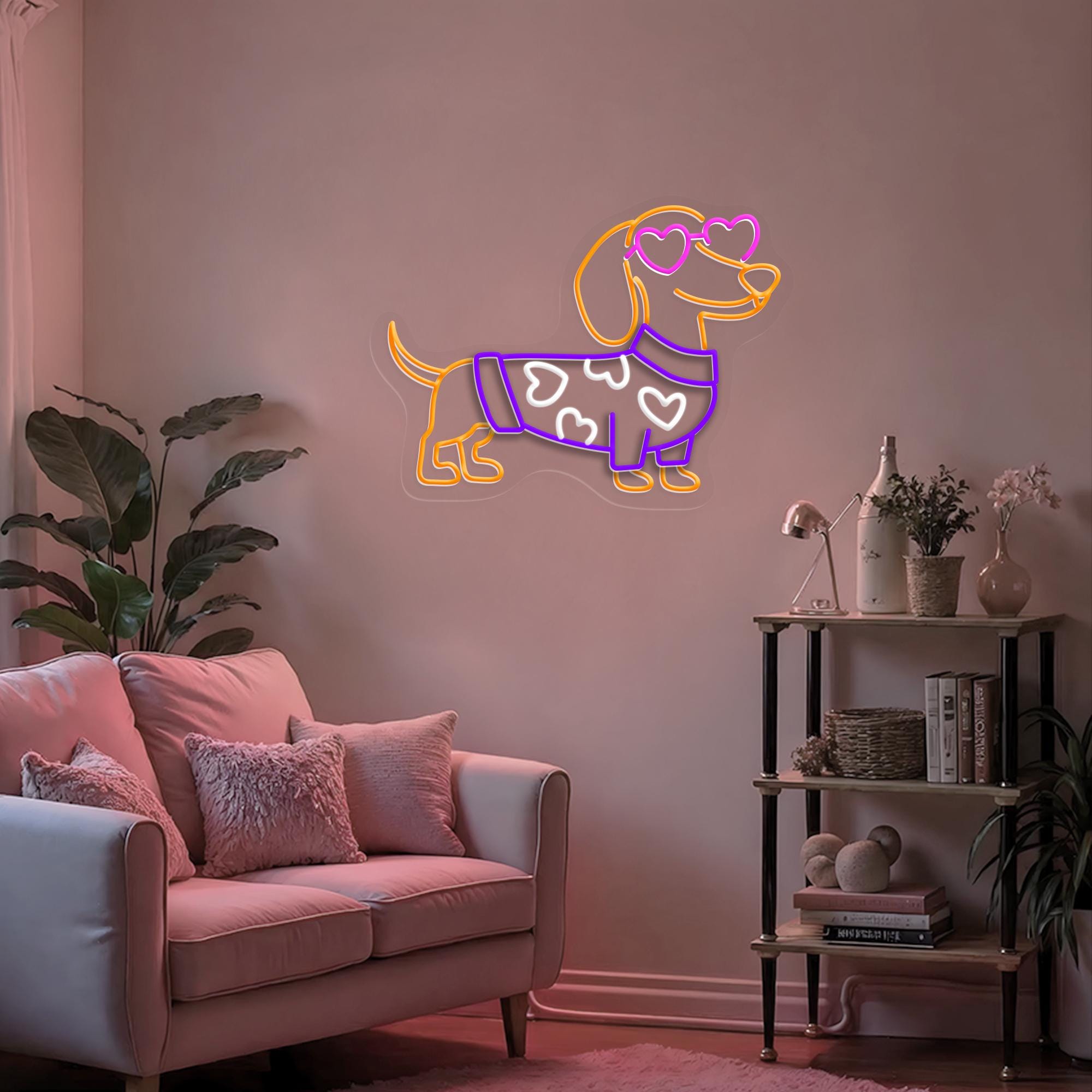 Custom Cute Dog Neon Light, Stylish Dachshund Neon Light for Pet Lovers, Dog Lover Gift, Dog Room Decor, Valentine’s Day Gift for Dog Moms