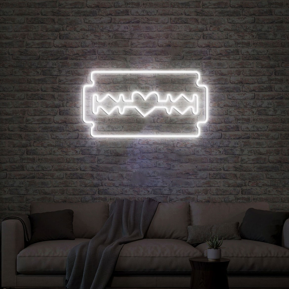 Razor Blade Neon Light, Neon Sign Light Decor, Barber Shop Neon Sign, Shaving Razor Bedroom Neon Lights, Razor Blade Wall Decoration