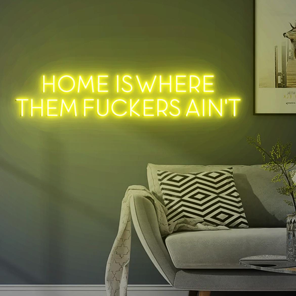 Home is where them Fuckers ain't Sign, New Home Wall Decor, Funny Home Decor, Dark Humor, Dark Sign, Personalized Neon Sign Home