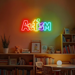 Autism Awareness Neon Sign Custom Autism Neon Light Nursery LED Sign Kid Children Room Wall Art Decor Autism Mom Gift Kids Room Decor