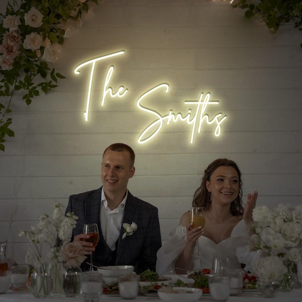 Custom Wedding Neon Sign, Battery Operated Upgrade Available, Wedding Neon Sign For Reception, Custom Led Neon Sign For Wedding Gifts