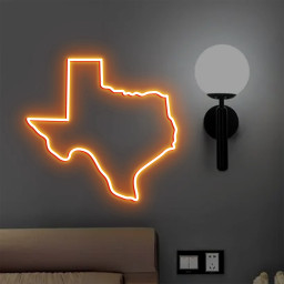 Texas Outline Neon Sign, Texas Led Sign, Texas Decor, Texas Map Wall Art