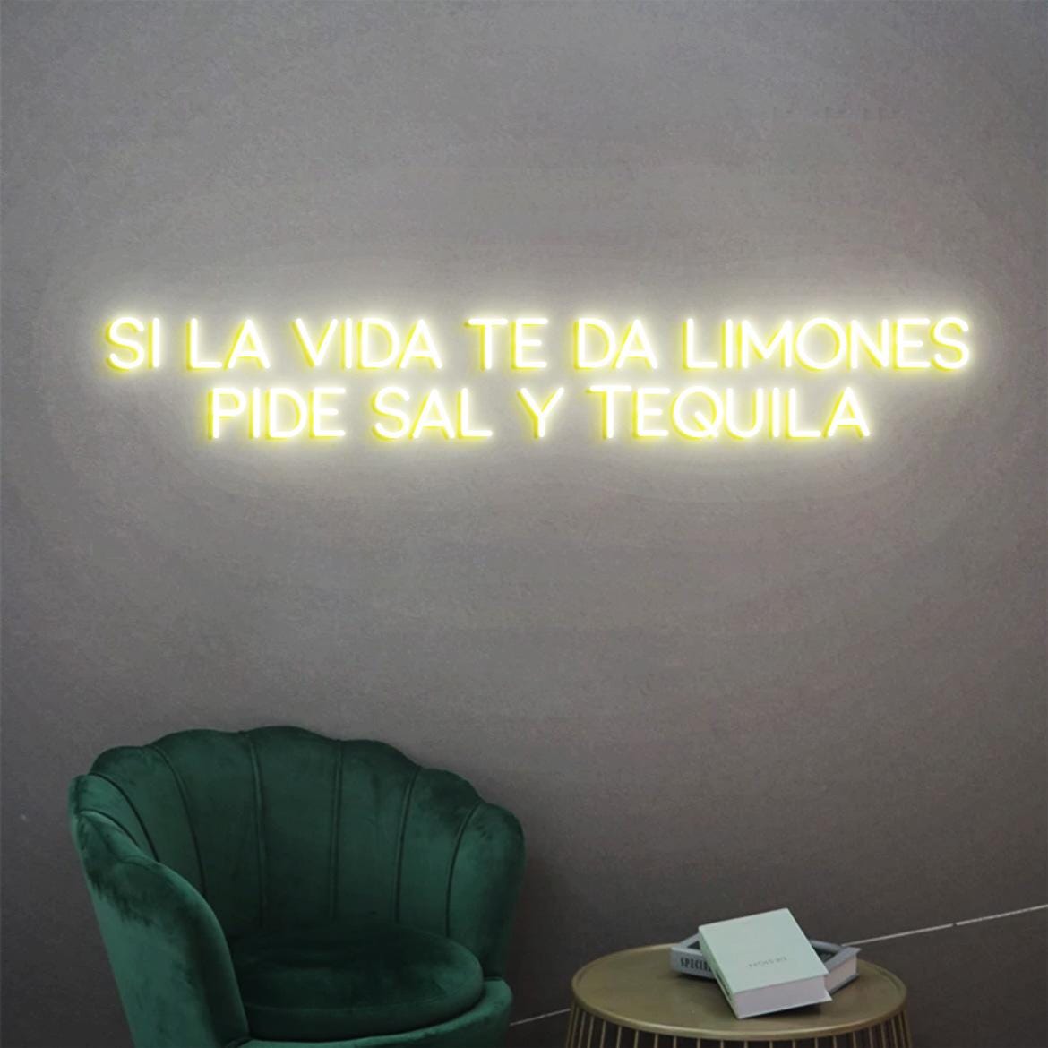 Custom Neon Sign Si La Vida Te Da Limones Pide Sal Y Tequila, Tequila Snack Bar Neon Light, Tequila Bar Led Light, Tequila Spanish