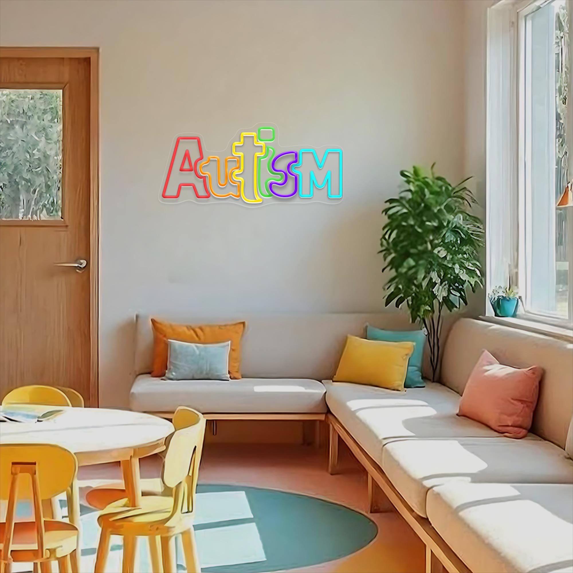 Autism Awareness Neon Sign Custom Autism Neon Light Nursery LED Sign Kid Children Room Wall Art Decor Autism Mom Gift Kids Room Decor
