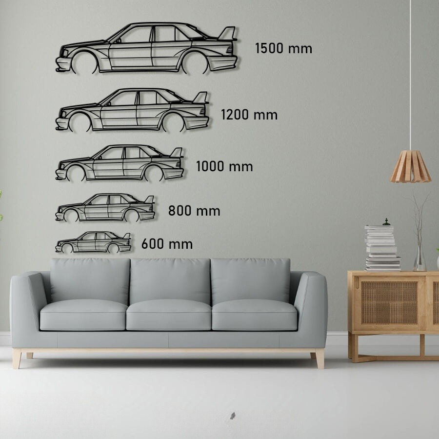 Mercedes-Benz 190E Raised Steel Wall Art