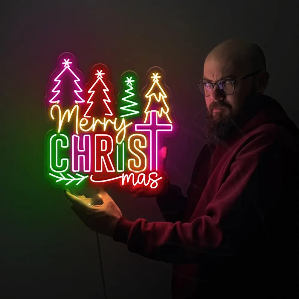 Merry Christmas Neon Sign, Christmas Jesus Neon, Jesus Christmas Neon Sign, Religion Neon, Gift For Christian, Christmas Neon Sign Gifts