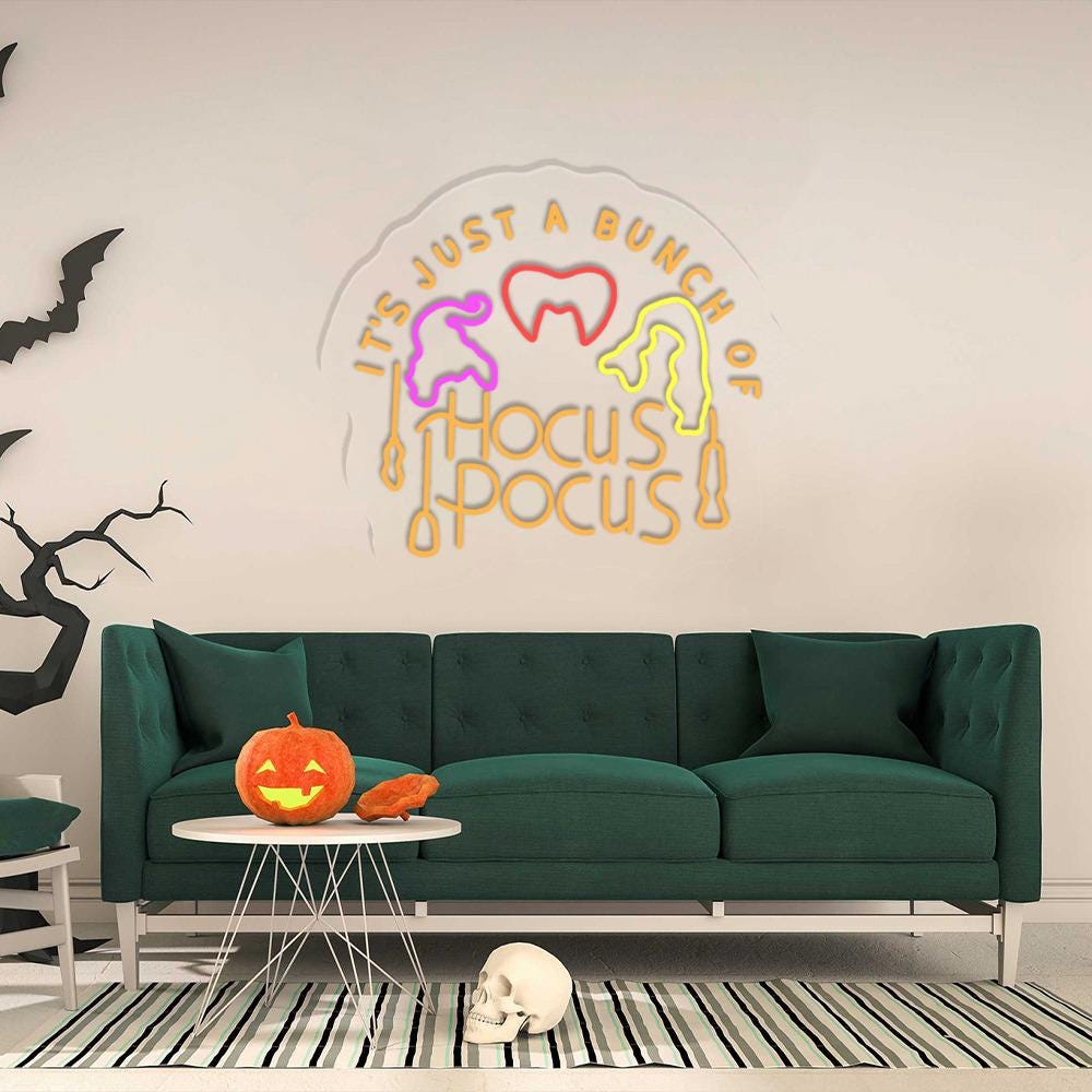 It's Just a Bunch of Hocus Pocus Noen Sign, Halloween Party Noen, Hocus Pocus, Sanderson Sisters Neon, Halloween Noen , 2024 Halloween Neon
