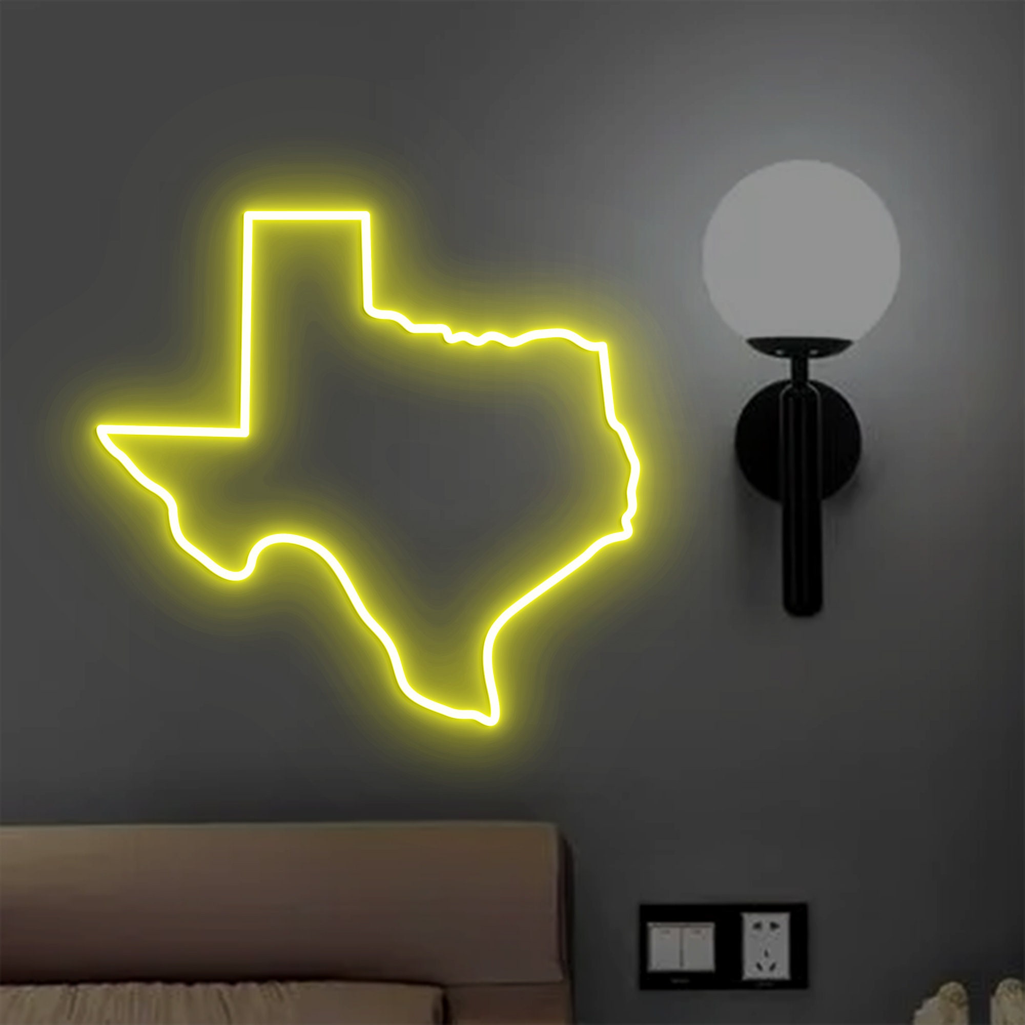 Texas Outline Neon Sign, Texas Led Sign, Texas Decor, Texas Map Wall Art