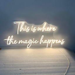 This is where magic happens Neon Sign, Custom Neon Sign Wall Decor Art, Quote Wall Sign Decor