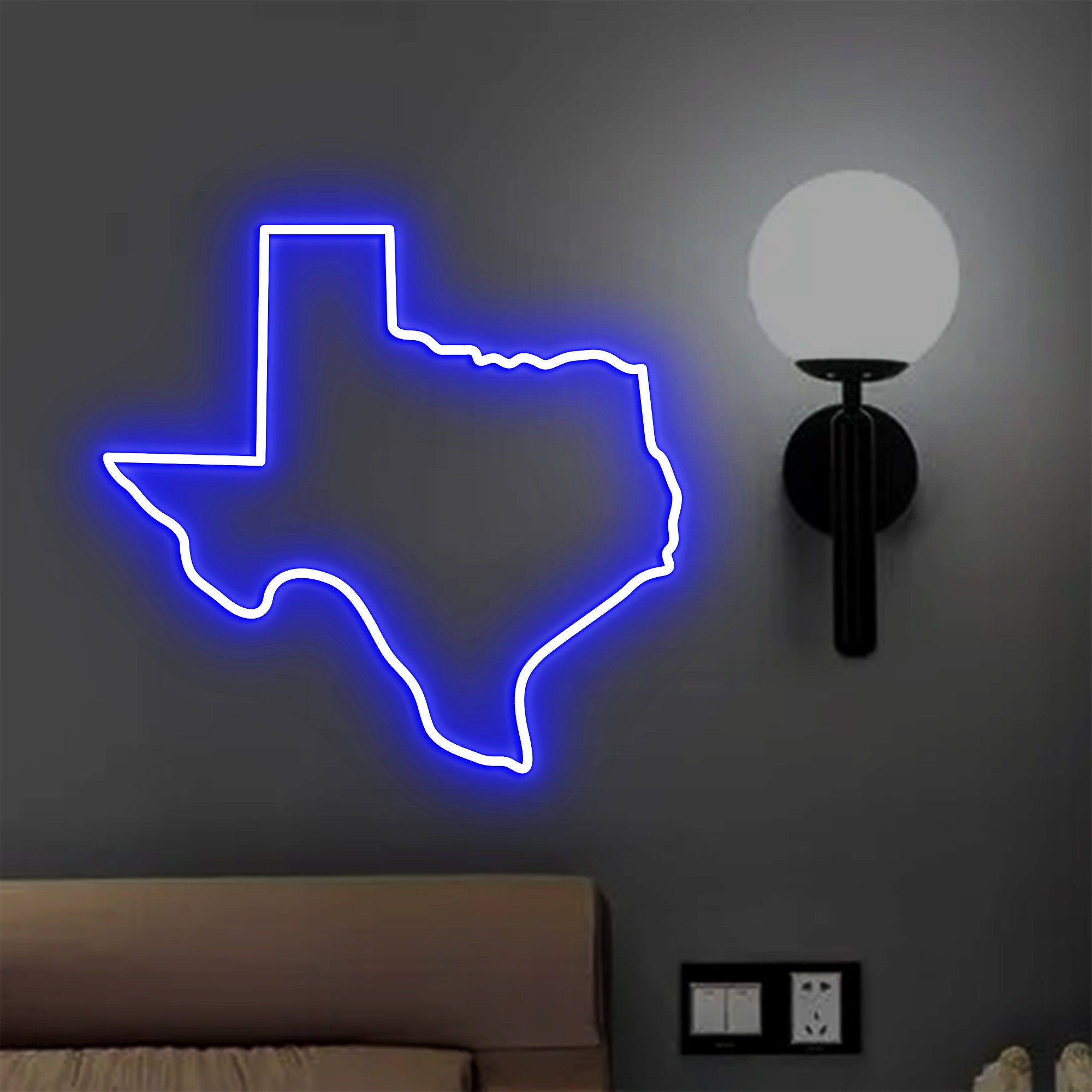 Texas Outline Neon Sign, Texas Led Sign, Texas Decor, Texas Map Wall Art