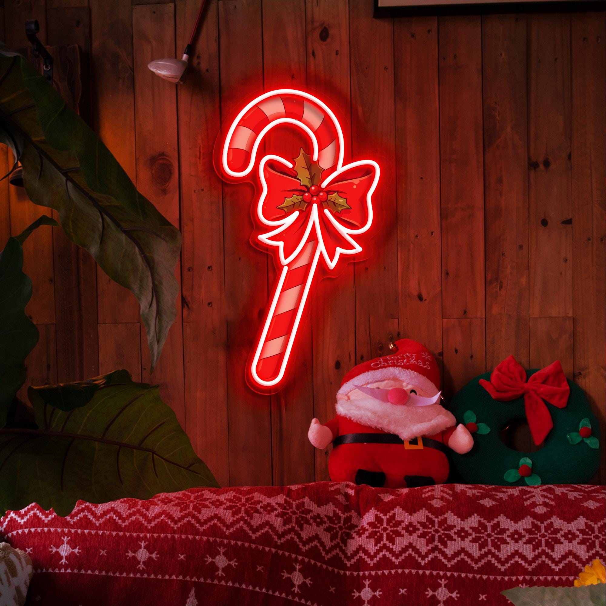 Christmas Candy Cane Neon Sign Merry Christmas Neon Sign Christmas Tree Decor Sign Custom Neon Sign Christmas Gifts Holiday Neon Sign