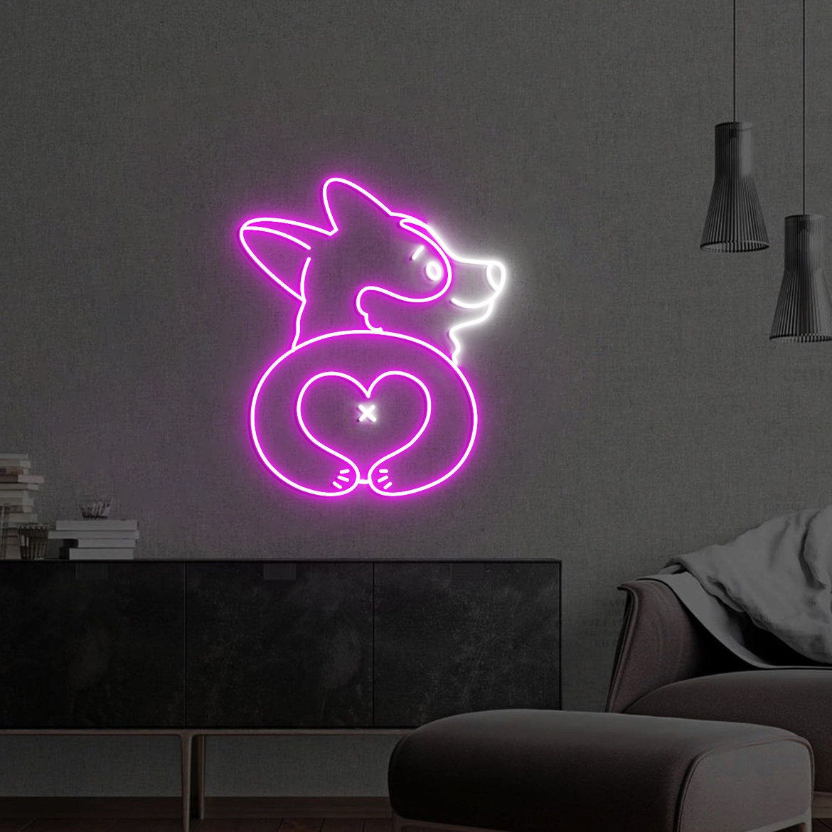 Corgi Butt Neon Sign, Cute Corgi Dog, Corgi Neon Sign, Corgi Led Lights, Custom Corgi Butt Wall Art, Corgi Lover Gifts