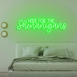 Here For Shenanigans Neon Light, Neon Sign Light Decor, St Paddy Day Neon Sign, Bedroom Neon Lights, Home Room Wall Decoration