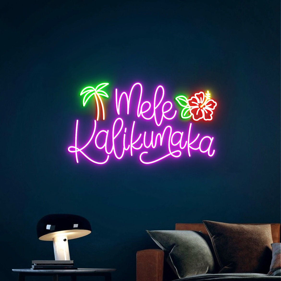 Mele Kalikimaka Christmas, Neon Sign Light, Hawaiian Christmas, Hawaii Decor, Christmas Decor Art, Christmas in Hawaii