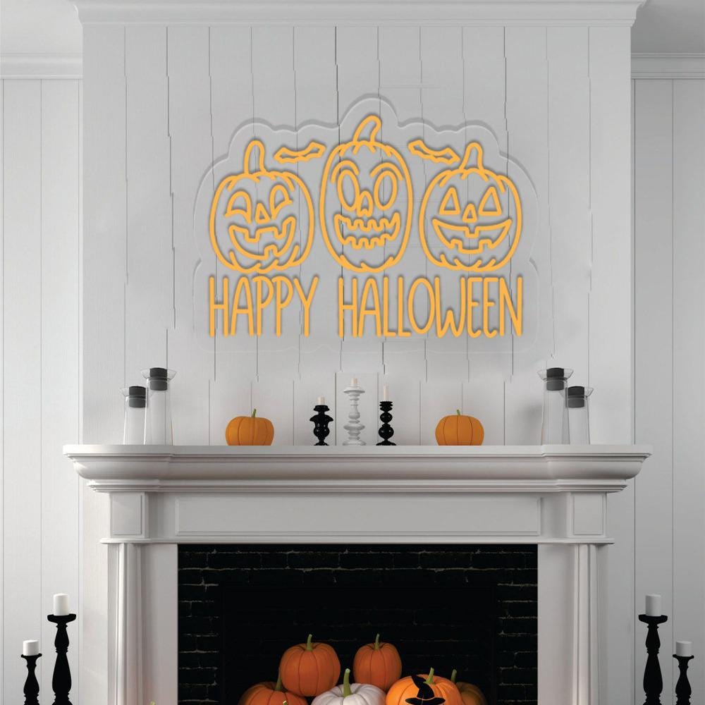 Happy Halloween Neon Sign Gifts, Funny Spooky Neon Sign, Ghost Neon Led, Spooky Season Gifts, Halloween Party Neon Sign, Fall Ghost Neon