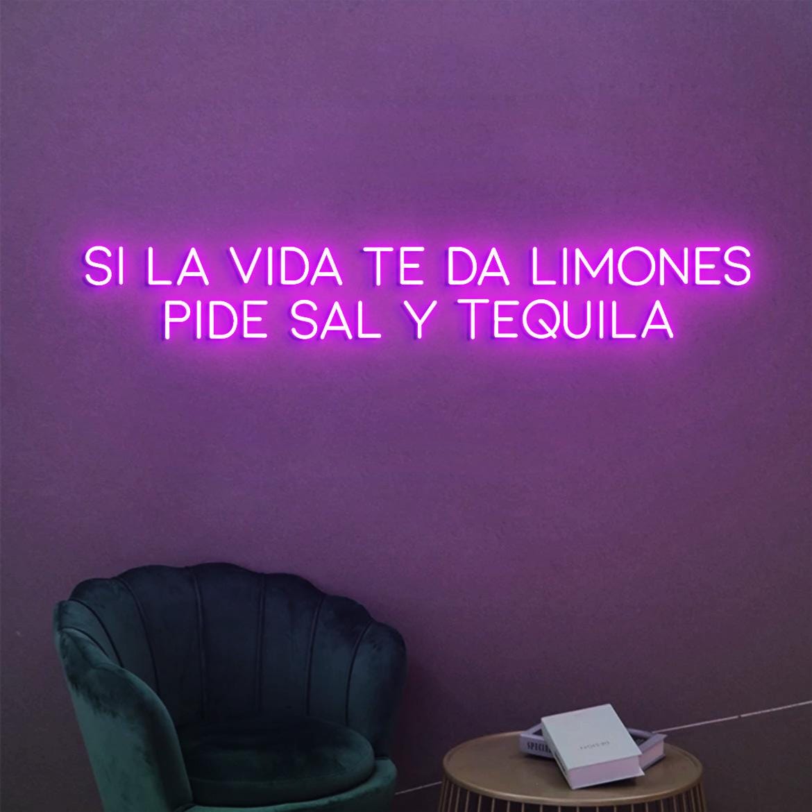 Custom Neon Sign Si La Vida Te Da Limones Pide Sal Y Tequila, Tequila Snack Bar Neon Light, Tequila Bar Led Light, Tequila Spanish