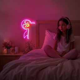 Cute Penguin LED Neon Sign - Kawaii LED Wall Light for Kids Room, Aesthetic Gaming Room Decor, Animal Night Light, Gift for Animal Lovers
