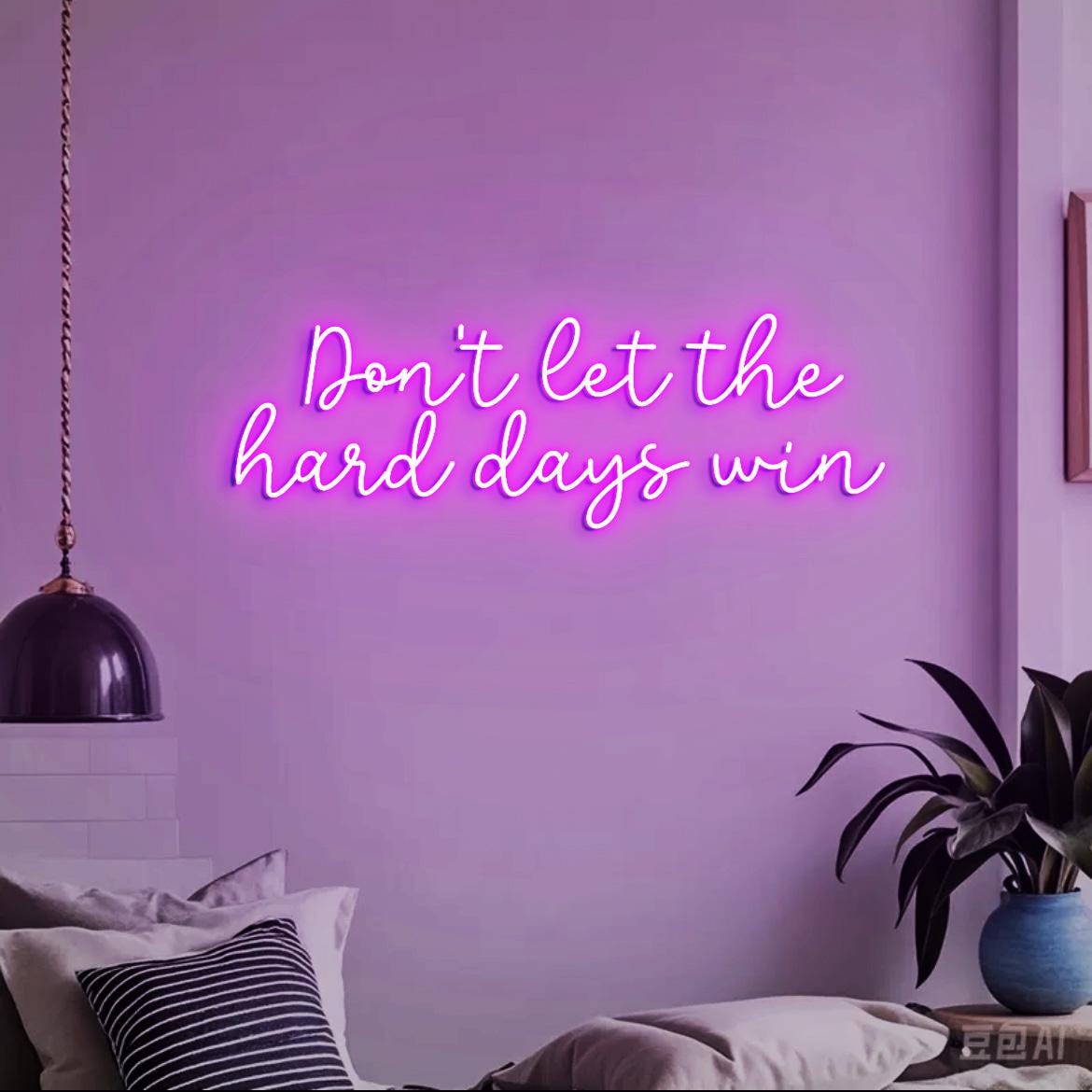 Custom Neon Sign Don't Let The Hard Days Win Motivational Quotes Sign Wall, Hard Signs Office Wall Decor Christmas Motivational Gift