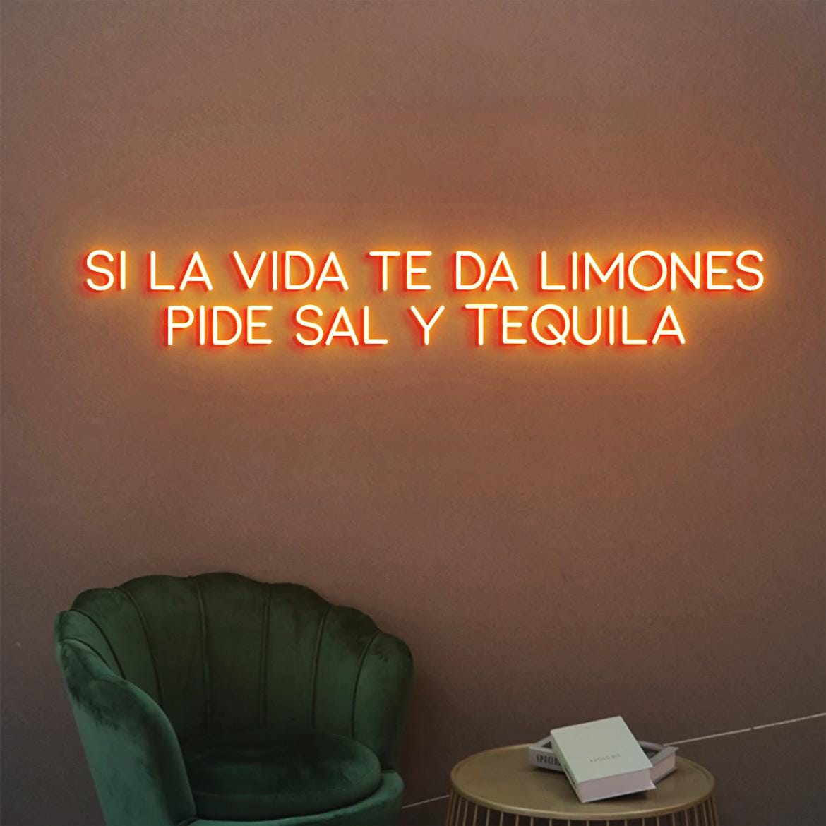 Custom Neon Sign Si La Vida Te Da Limones Pide Sal Y Tequila, Tequila Snack Bar Neon Light, Tequila Bar Led Light, Tequila Spanish