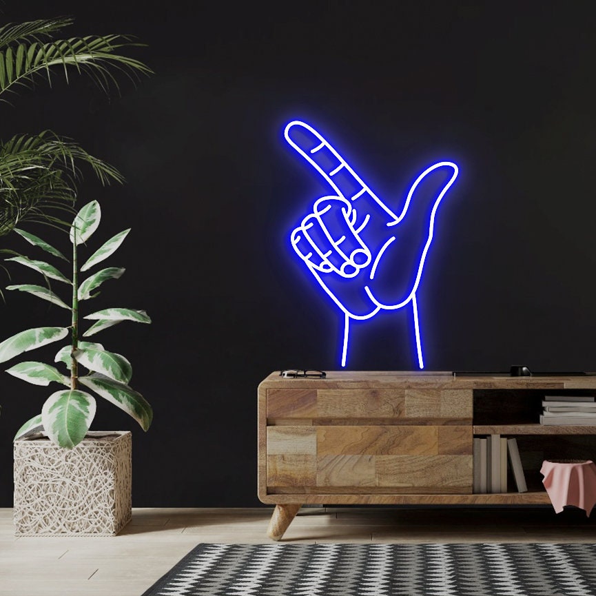 Texas Tech Hand Neon Sign, Hand Gesture, Guns Up, Texas Tech Neon Sign, Tech Hand Wall Art Sign