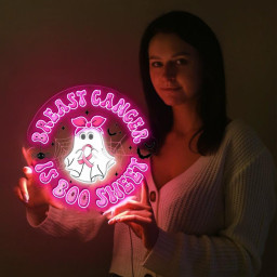 Breast Cancer is Boo Sheet Neon Sign Gifts, Breast Cancer Neon Led, Breast Cancer Awareness Neon, Halloween Pink Ghost, Spooky Season Neon