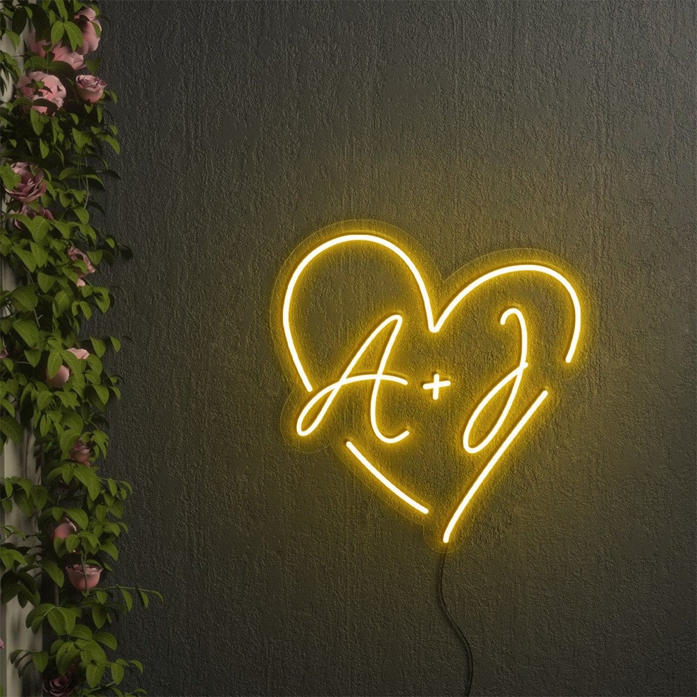 Initial Neon Sign Custom Wedding Decor, Neon Sign Custom Wall decor, Neon Name Sign Wedding Centrepieces, Custom Led Sign Personalized Gifts