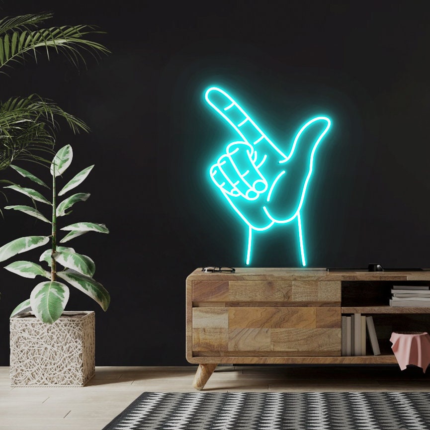 Texas Tech Hand Neon Sign, Hand Gesture, Guns Up, Texas Tech Neon Sign, Tech Hand Wall Art Sign