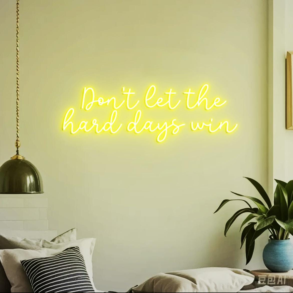 Custom Neon Sign Don't Let The Hard Days Win Motivational Quotes Sign Wall, Hard Signs Office Wall Decor Christmas Motivational Gift