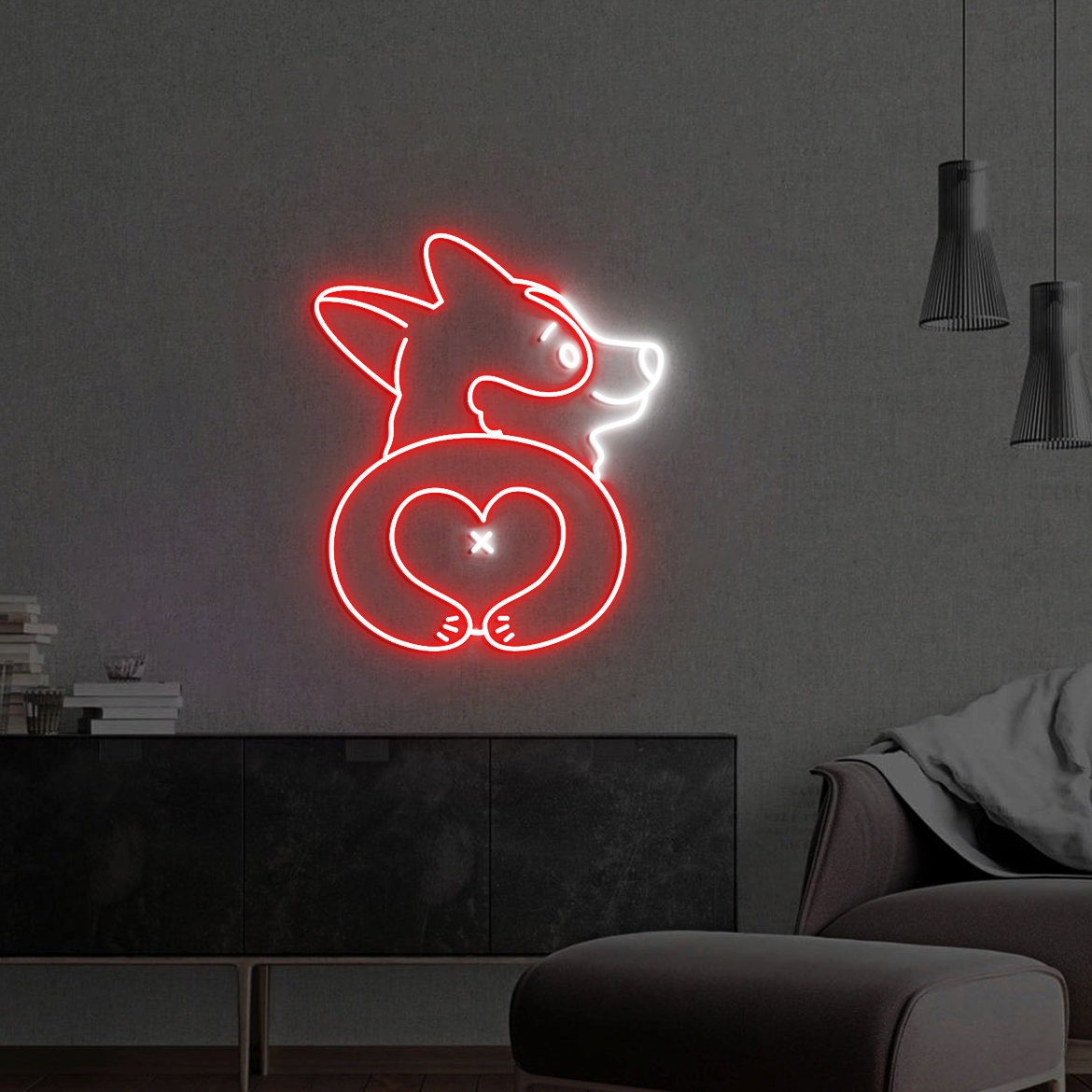 Corgi Butt Neon Sign, Cute Corgi Dog, Corgi Neon Sign, Corgi Led Lights, Custom Corgi Butt Wall Art, Corgi Lover Gifts