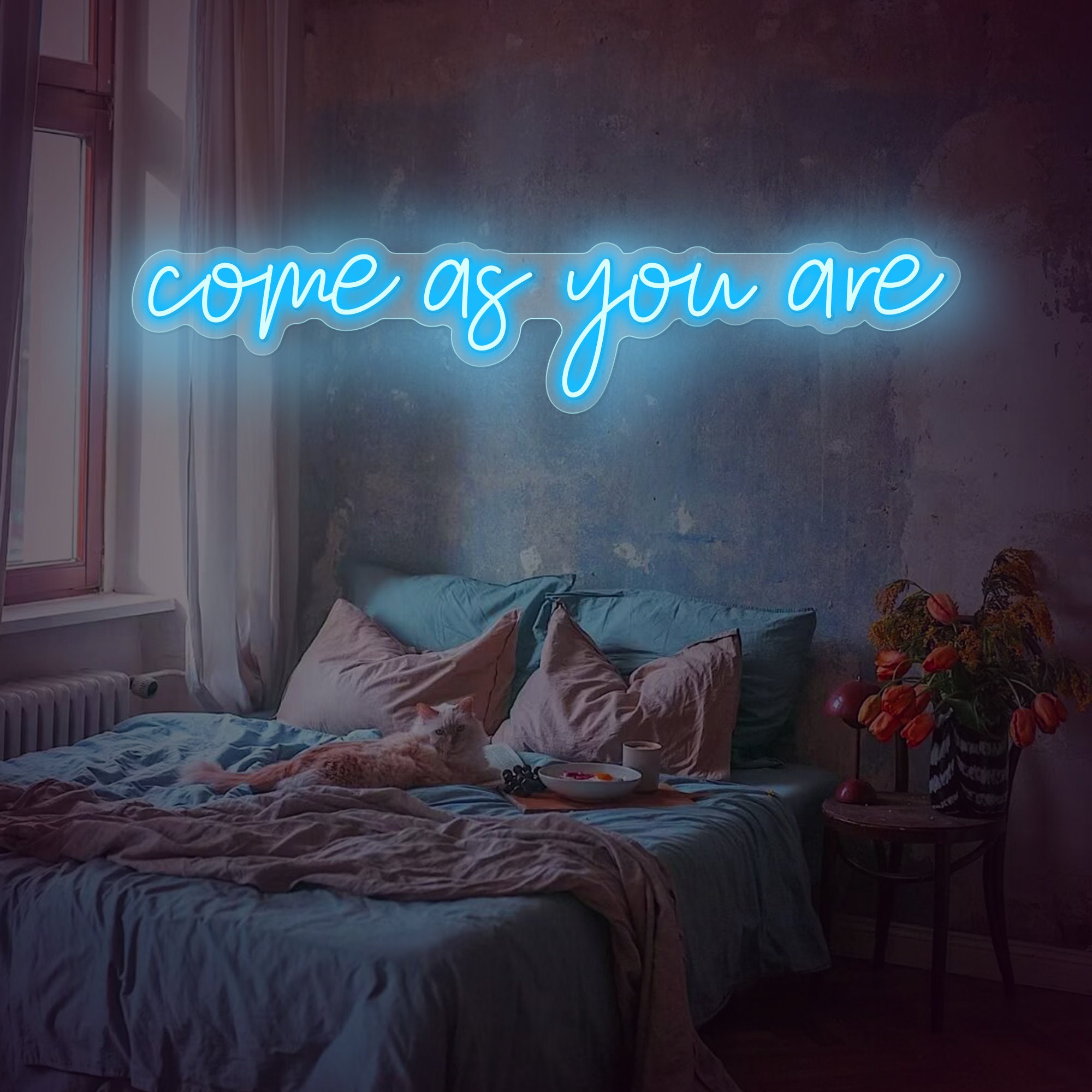 Come As You Are Neon Sign,Personalized Neon Signs,Wall Hanging Garage Party Sign,Home Bedroom Decor, Light Up LED Neon Sign,Bedroom Decor