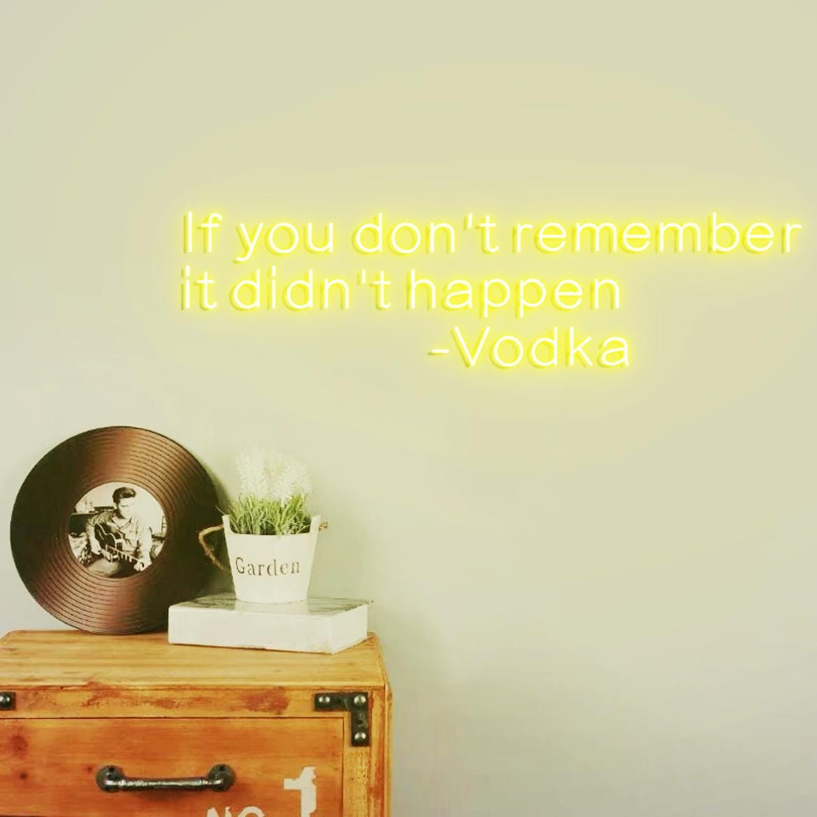 If you don't remember it didn't happen Vodka Custom Neon Sign for Vodka Wall, Vodka Room Personalized Neon Sign, Vodka Red LED Light Source