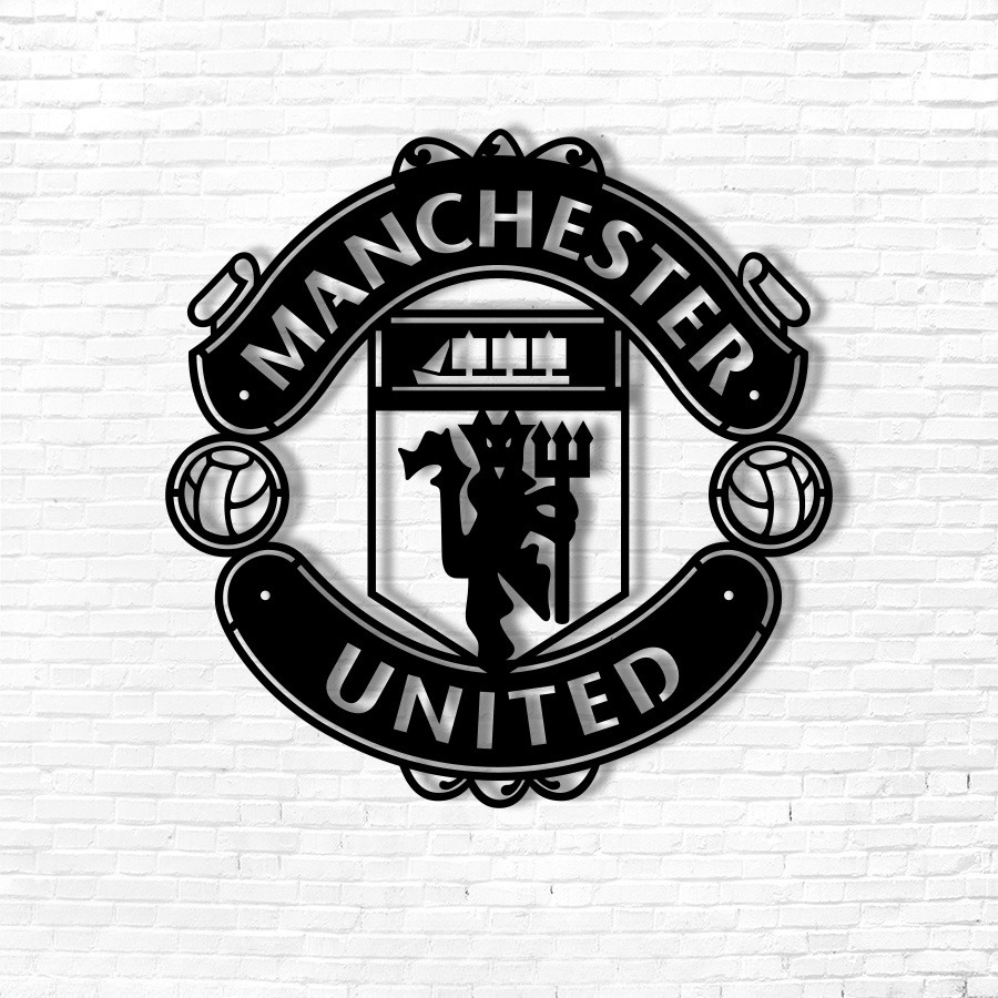 Manchester United FC Emblem Metal Signs Raised Steel Wall Art