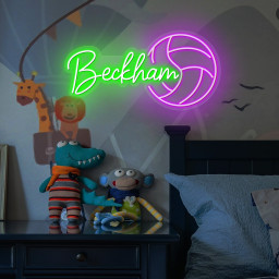 Volleyball Name Neon Sign, Nursery Decor, Personalized Neon Sign, Volley Ball Gift, Personalized Name Sign, Name Neon Sign, Kids Name Sign