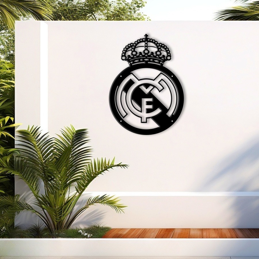 Real Madrid FC Emblem Metal Signs Raised Steel Wall Art
