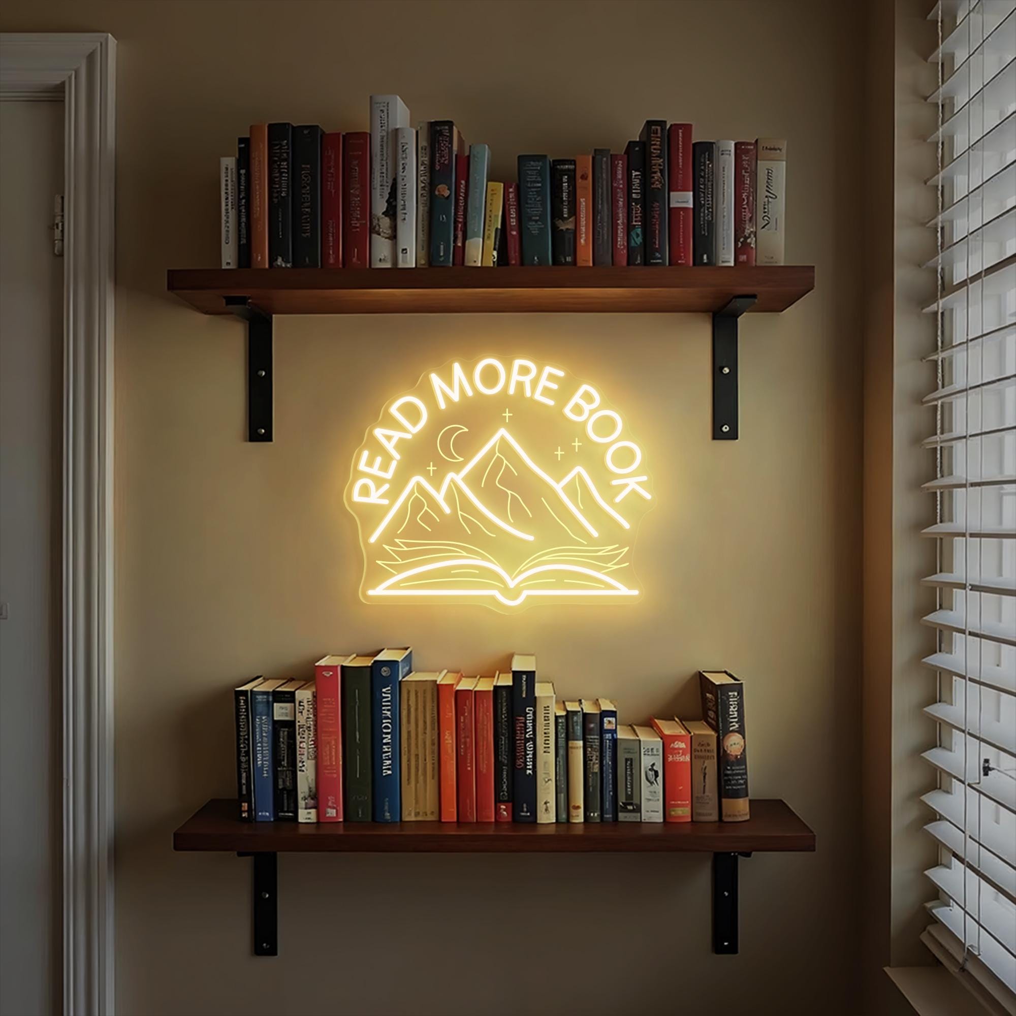 Read More Books Neon Sign Book Club Decor Reading Bookshelf Wall Decor School Library Wall Decor Book Lover Gift Christmas Gifts