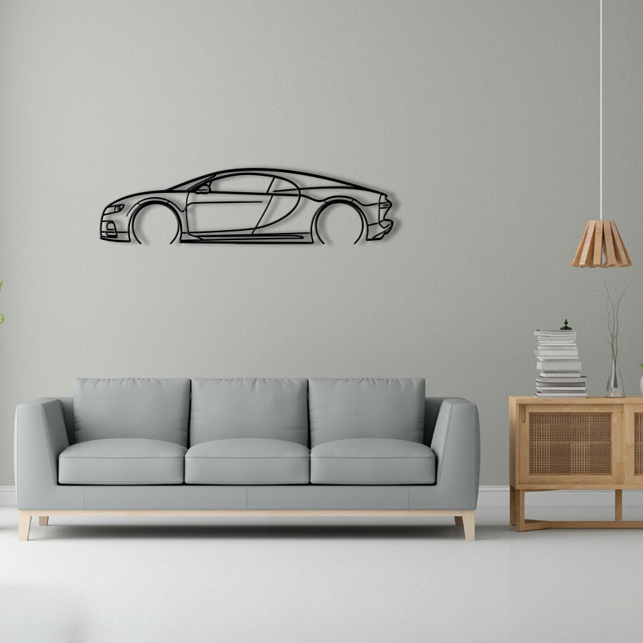 Bugatti Chiron Raised Steel Wall Art