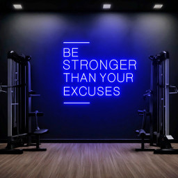 Be Stronger Than Your Excuses Sign, Large Gym Wall Neon Sign, Gym Ideas, Gym Exercise Motivational Sign, Fitness Center Decor, Office Gym