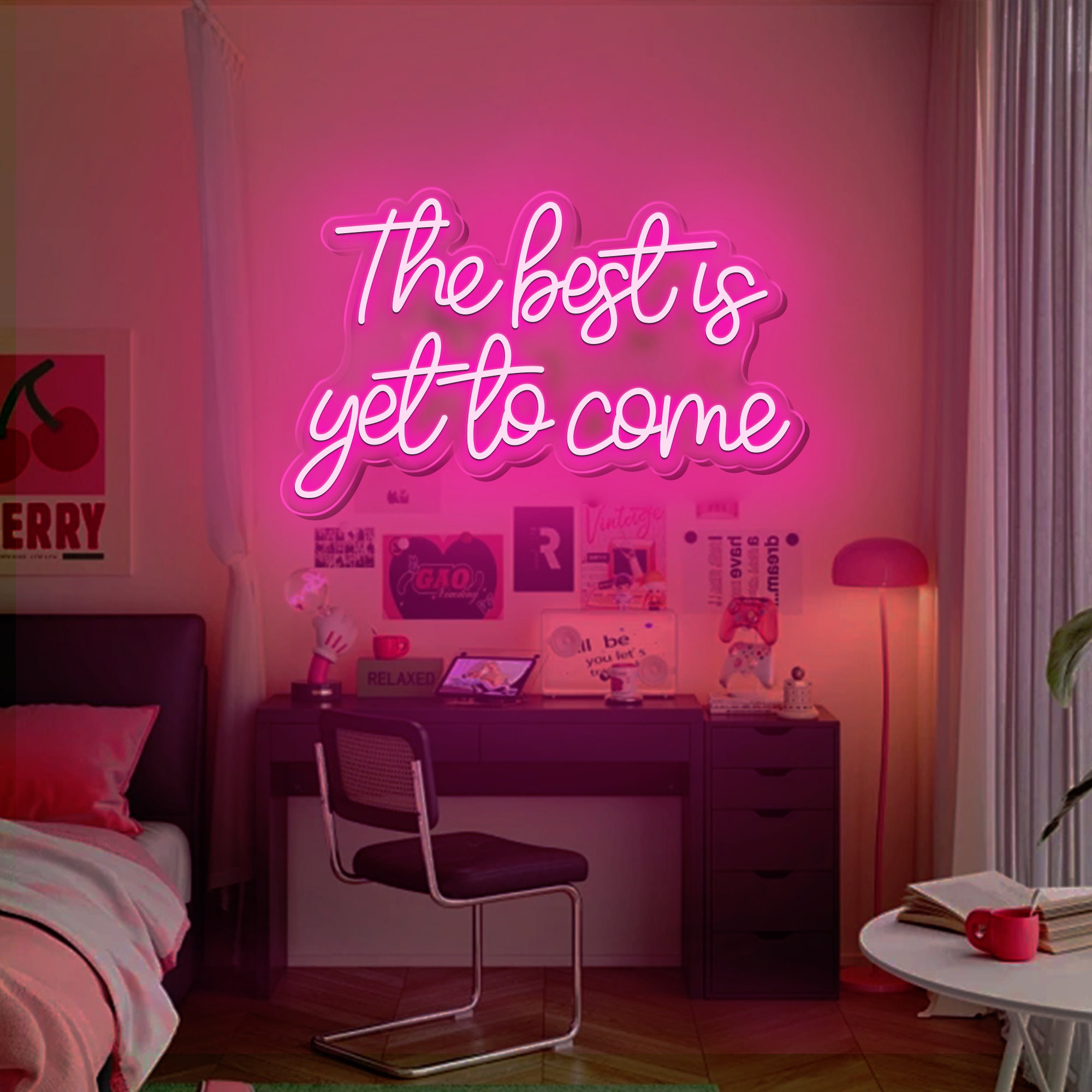 The Best Is Yet to Come Neon Sign for Wall Decor Word Light Up Signs for Bedroom Home Bar Wedding Birthday Party Kids Room Teens Gifts