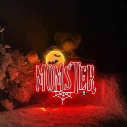 Momster Halloween Neon Sign, Momster Neon, Halloween Neon for Mom, Mom Halloween Neon Sign Gifts, Halloween Mom Neon, Funny Halloween Neon
