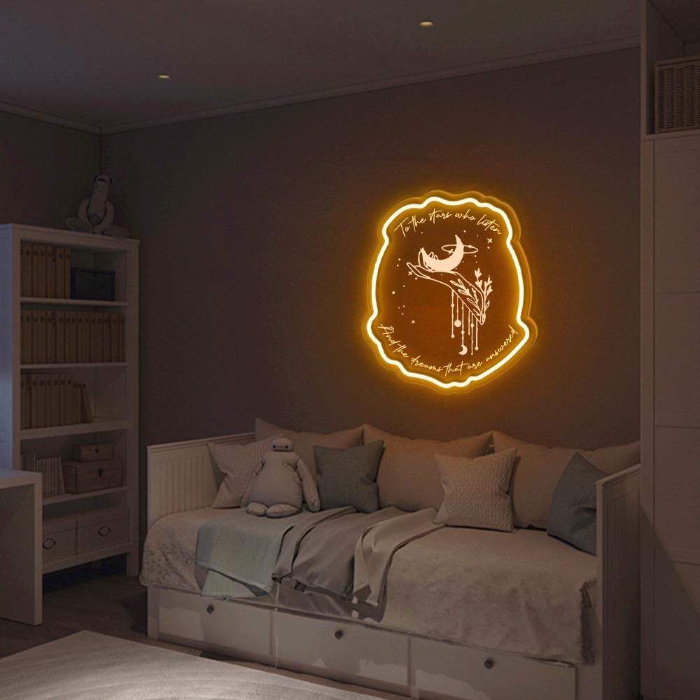 To The Stars Who Listen Neon Sign, Velaris Neon Led, Starlight Lover Gift, Star Night Light, Book Lover Gift For Her, Acotar Neon Sign Gifts