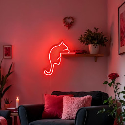 Chill Cat Neon Sign Custom Pet Neon Sign Cat Gifts for Pet Lover Home Decor Bedroom Decor Gift for Her Valentines Gift Cat Lover Gift