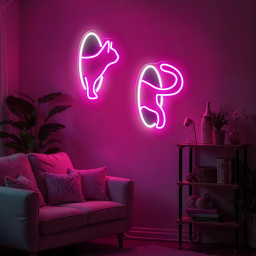Peeking Cat Neon Sign Funny Wall Decor for Cat Lovers Kidsroom Decor Dorms Decor Cat Art for Home Decor Personalized Valentine Gift for Her